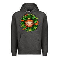 Charcoal Heather St. Patricks Sunflower With Dwarf Premium Hoodie - BundleAndBundleShop