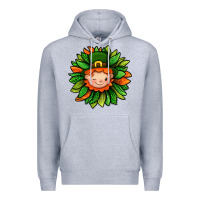 Heather Grey St. Patricks Sunflower With Dwarf Premium Hoodie - BundleAndBundleShop