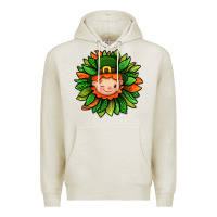 Oatmeal Heather St. Patricks Sunflower With Dwarf Premium Hoodie - BundleAndBundleShop