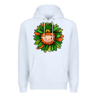 White St. Patricks Sunflower With Dwarf Premium Hoodie - BundleAndBundleShop