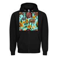 Black farm seamless pattern Zipper Hoodie - BundleAndBundleShop