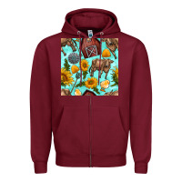 Burgundy farm seamless pattern Zipper Hoodie - BundleAndBundleShop
