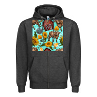 Charcoal Heather farm seamless pattern Zipper Hoodie - BundleAndBundleShop