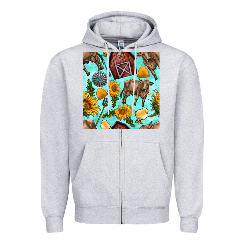 Farm Seamless Pattern Zipper Hoodie by BundleAndBundleShop | Teevron