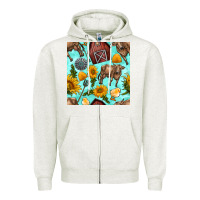 Oatmeal Heather farm seamless pattern Zipper Hoodie - BundleAndBundleShop
