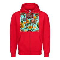 Red farm seamless pattern Zipper Hoodie - BundleAndBundleShop