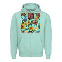 Seafoam farm seamless pattern Zipper Hoodie - BundleAndBundleShop