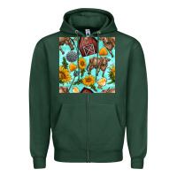 Sports Green farm seamless pattern Zipper Hoodie - BundleAndBundleShop