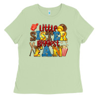 Matcha little sister biggest fan softball Ladies Tee - AdoDesignShop