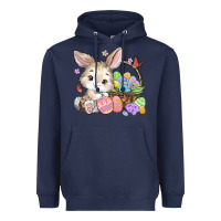 Navy easter bunny Heavyweight Hoodie - MaliasSmallBusiness