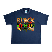 Navy Black Teacher magic juneteenth Urban Heavy Tee - Zillion Design Studio
