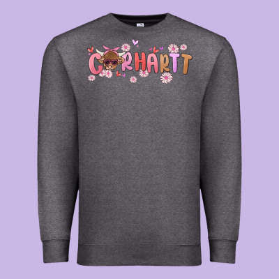 Carhartt Cow Valentines Day Premium Sweatshirt Designed By Maliassmallbusiness