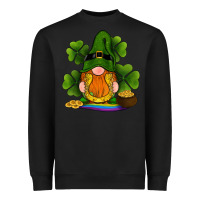 Black st patricks day gnomes shamrock gold horseshoes rainbow Heavyweight Sweatshirt - RanaPortraitStore
