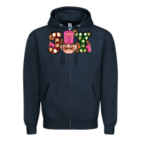 Navy Christmas joy snacks and nutcracker cookies ado Zipper Hoodie - AdoDesignShop