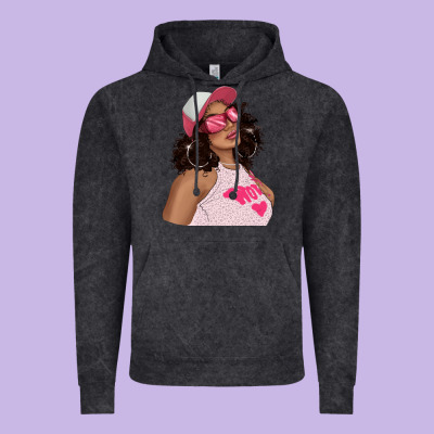 Vintage Hoodie pink sunglasses afro black girl