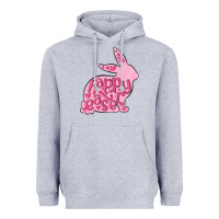Heather Grey happy easter rabbit Heavyweight Hoodie - MaliasSmallBusiness