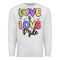 Oatmeal Heather love is love pride Premium Sweatshirt - MaliasSmallBusiness