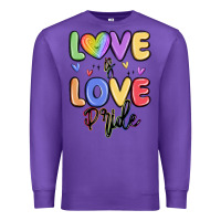 Purple love is love pride Premium Sweatshirt - MaliasSmallBusiness