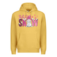 Antique Gold Pink Let It Snow With Cute Snowman Premium Hoodie - BundleAndBundleShop