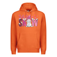 Carrot Pink Let It Snow With Cute Snowman Premium Hoodie - BundleAndBundleShop