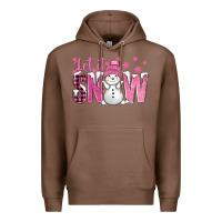 Chestnut Pink Let It Snow With Cute Snowman Premium Hoodie - BundleAndBundleShop