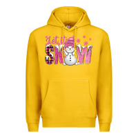 Lemon Pink Let It Snow With Cute Snowman Premium Hoodie - BundleAndBundleShop