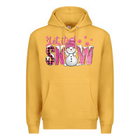 Mustard Pink Let It Snow With Cute Snowman Premium Hoodie - BundleAndBundleShop