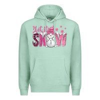 Seafoam Pink Let It Snow With Cute Snowman Premium Hoodie - BundleAndBundleShop