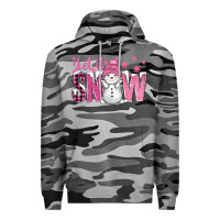 Slate Camo Pink Let It Snow With Cute Snowman Premium Hoodie - BundleAndBundleShop