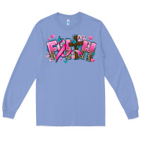 Colony Blue cancer faith cross Long Sleeve Tee - AdoDesignShop