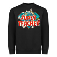 Black super teacher Heavyweight Sweatshirt - texasbilliewilder