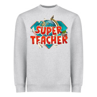 Heather Grey super teacher Heavyweight Sweatshirt - texasbilliewilder