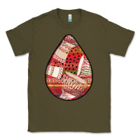 Army Green african fabric pattern teardrop earrings 3 Classic Tee - BundleAndBundleShop