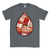 Charcoal Heather african fabric pattern teardrop earrings 3 Classic Tee - BundleAndBundleShop