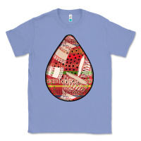 Colony Blue african fabric pattern teardrop earrings 3 Classic Tee - BundleAndBundleShop