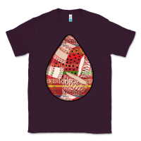 Plum african fabric pattern teardrop earrings 3 Classic Tee - BundleAndBundleShop