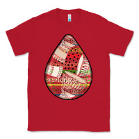 Red african fabric pattern teardrop earrings 3 Classic Tee - BundleAndBundleShop