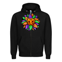 Black sunflower halloween Zipper Hoodie - JahusDesignShop