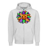 Dove Grey sunflower halloween Zipper Hoodie - JahusDesignShop