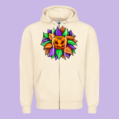 Sunflower Halloween Zipper Hoodie Designed By Jahusdesignshop