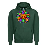 Sports Green sunflower halloween Zipper Hoodie - JahusDesignShop