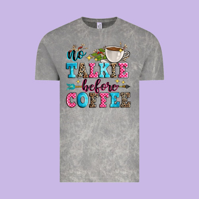 No Talkie Before Coffee Vintage Tee Designed By Zillion Design Studio