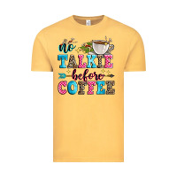 Vintage Mustard no talkie before coffee Vintage Tee - Zillion Design Studio