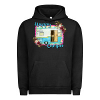Pigment Black Happy Camper With Flowers Urban Hoodie - Bettercallsaul