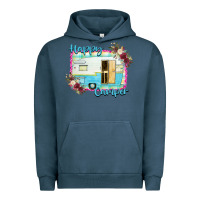Pigment Midnight Navy Happy Camper With Flowers Urban Hoodie - Bettercallsaul