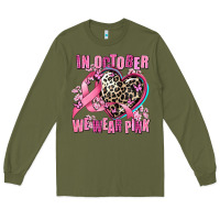 Army Green western leopard  in october we wear pink heart Long Sleeve Tee - AdoDesignShop