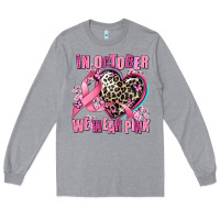 Heather Grey western leopard  in october we wear pink heart Long Sleeve Tee - AdoDesignShop