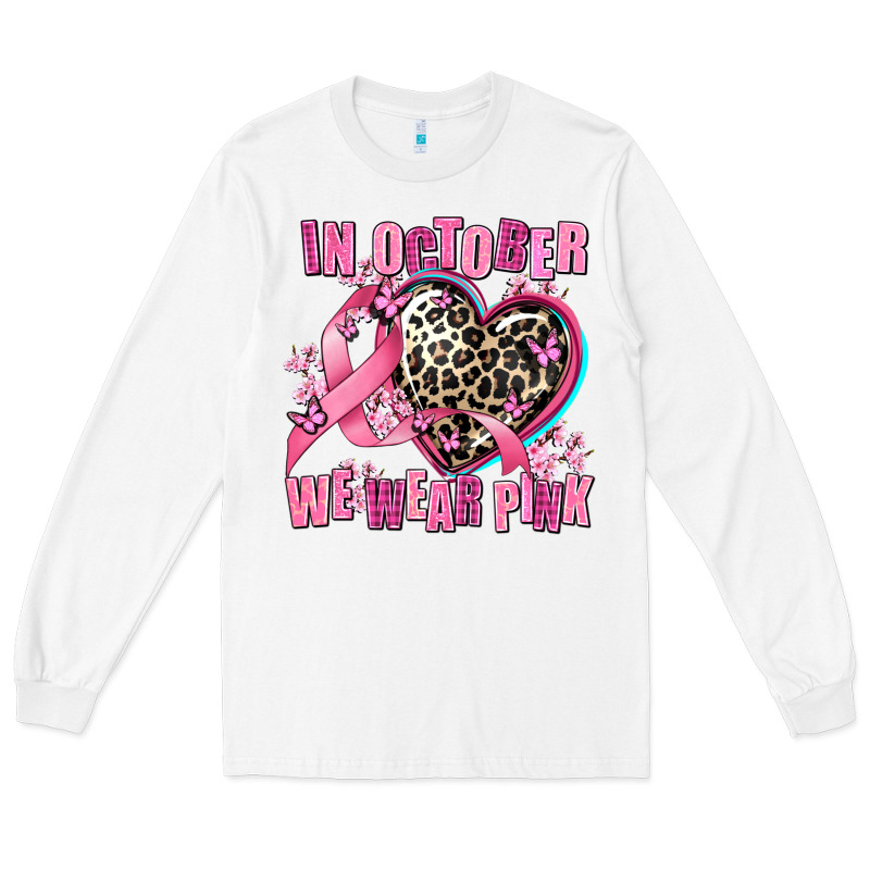 Western Leopard  In October We Wear Pink Heart Long Sleeve Tee by AdoDesignShop | Teevron