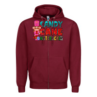 Burgundy candy cane and pink nutcracker ado Zipper Hoodie - AdoDesignShop