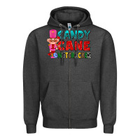Charcoal Heather candy cane and pink nutcracker ado Zipper Hoodie - AdoDesignShop